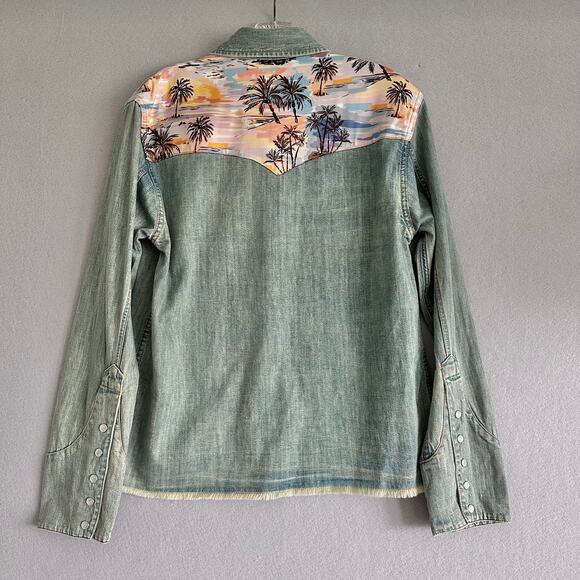 Le Superbe Surf Cowboy Pearl Button Western Shirt Sun Faded Denim Revolve Sz 8 - Picture 6 of 12